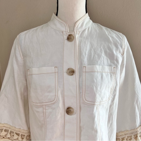 Chicos white with crochet cuffs jacket - Picture 2 of 9